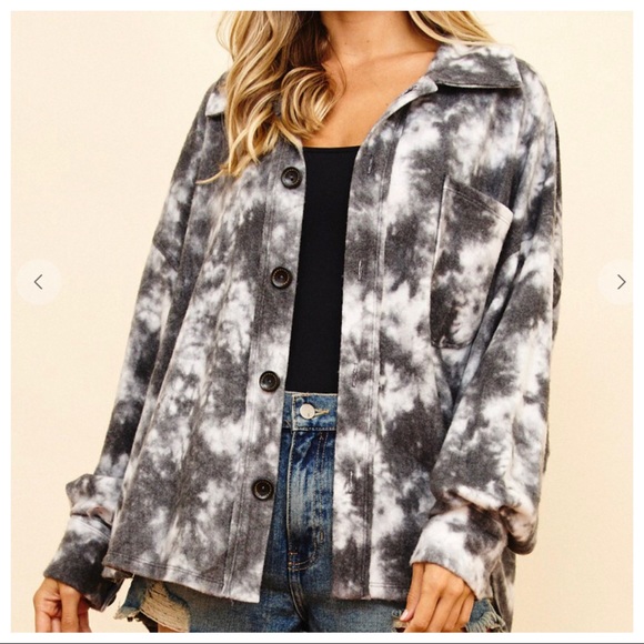 Most Fabulous boyfriend Tie Dye Oversized Button jacket - Picture 3 of 4